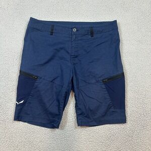 Salewa Lavaredo Hemp Train Shorts Alpine Dark Blue Pockets Mens Large